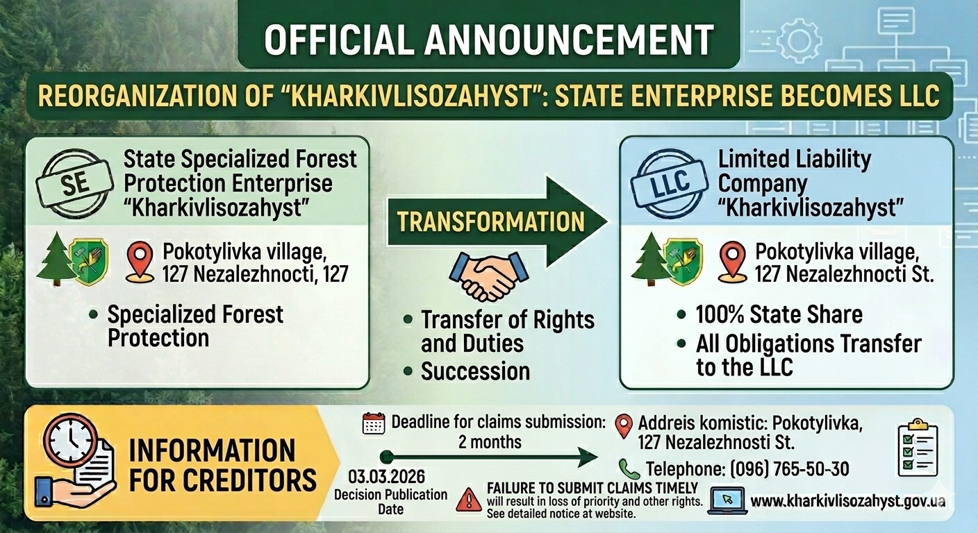 Reorganization of “Kharkivlisozahyst”: State Enterprise Transforms into an LLC